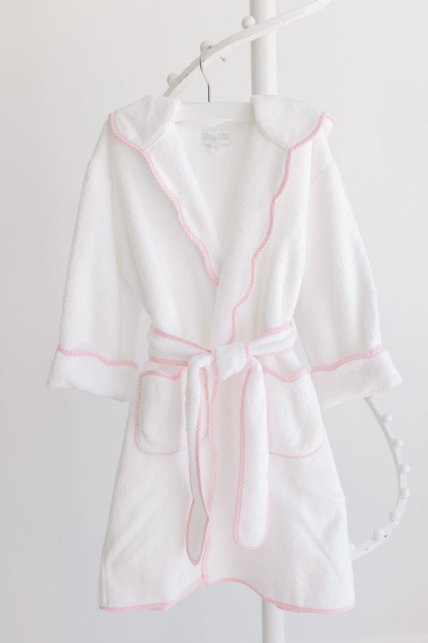 Bathrobe – White With Pink Gingham