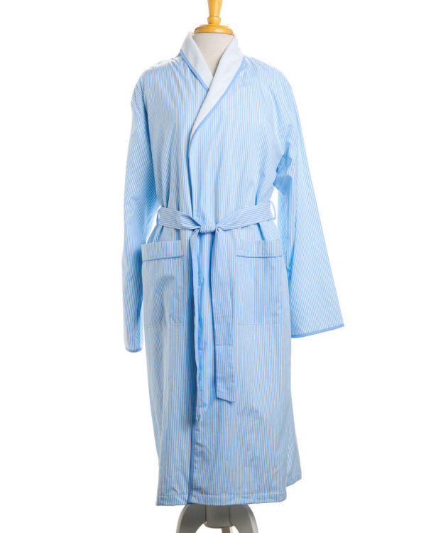 Adult Bathrobe – Big Blue Stripe