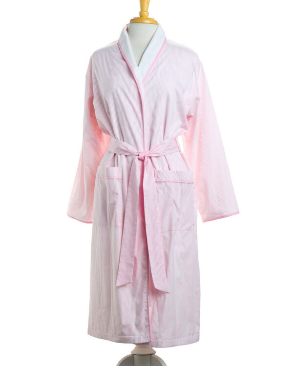 Women’s Bathrobe – Big Pink Stripe